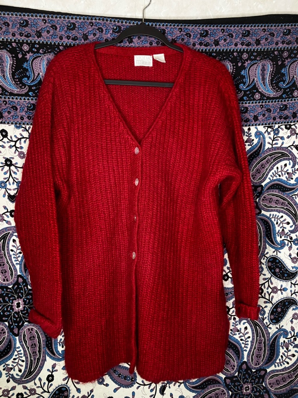 Moda INTL VTG chunky mohair sweater M